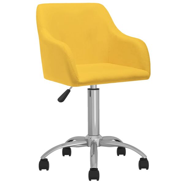 vidaXL Esszimmerst&uuml;hle 4 Stk. Drehbar Gelb Stoff