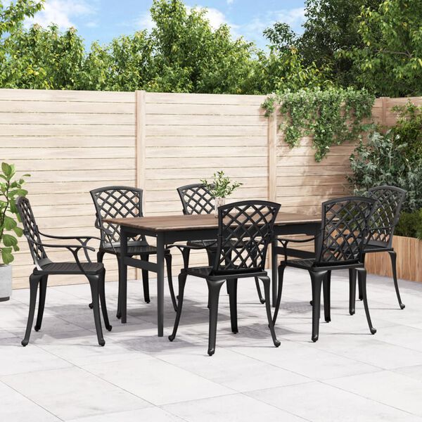 vidaXL Gartenst&uuml;hle 6 Stk. Aluminiumguss Schwarz
