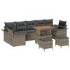 vidaXL Garten-Sofa-Set mit Kissen mit Speicher mit Kissen 10 pcs Grau