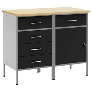 vidaXL Werkbank 2 stk. Schwarz und Grau 100 x 55 x 85 cm