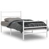 vidaXL Bettgestell mit Kopf- und Fu&szlig;teil Metall&nbsp;Wei&szlig; 107x203 cm