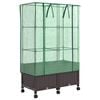 vidaXL Gartenplanter mit Gew&auml;chshausabdeckung und R&auml;dern 2 Stk. Braun
