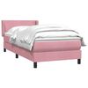 vidaXL Boxspringbett mit Matratze Rosa 100x220 cm Samt