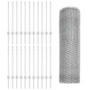 vidaXL Zaun mit Pfosten Silber 0,8 x 50 m Stahl