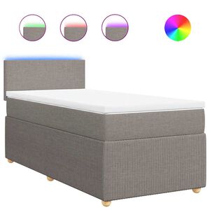 vidaXL Boxspringbett mit Matratze Taupe 80x200 cm Stoff