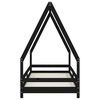 vidaXL Kinderbett Schwarz 90x200 cm Massivholz Kiefer