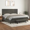 vidaXL Boxspringbett mit Matratze Dunkelgrau 200x200 cm Samt