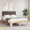 vidaXL Bettgestell mit gepolstertem Kopfteil Taupe 140 x 200 cm