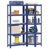 vidaXL Regal-Set 5 B&ouml;den 2-tlg. Blau Stahl & Holzwerkstoff