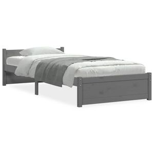 vidaXL Massivholzbett Grau 75x190 cm