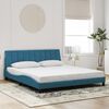 vidaXL Bettgestell mit LED ohne Matratze "Hanko" Blau 180x200 cm Samt