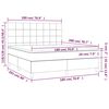 vidaXL Boxspringbett mit Matratze & LED Hellgrau 180x200 cm Stoff