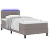 vidaXL Boxspringbett mit Matratze mit LED Taupe 100 x 200 cm Stoff