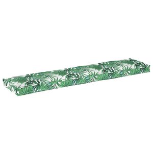 vidaXL Palettenkissen Gr&uuml;nes Blattmuster 180 x 40 x 8 cm Oxford-Stoff