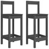 vidaXL 3-tlg. Bar-Set Grau Massivholz Kiefer