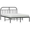 vidaXL Bettgestell mit Kopfteil Metall Schwarz 150x200 cm