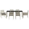 vidaXL Garten Essgruppe 7 pcs Hellgrau Poly-Rattan