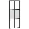 vidaXL Schiebet&uuml;r mit Beschlag Schwarz 90x205 cm Hartglas