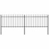 vidaXL Gartenzaun mit Speerspitze Stahl 337 x 100 cm Schwarz