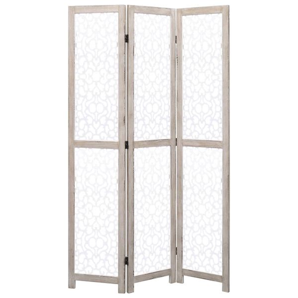 vidaXL 3-teiliger Raumteiler Wei&szlig; 105 x 165 cm Massivholz
