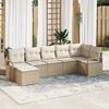 vidaXL Sofa Set mit Kissen 7 pcs Beige Poly Rattan