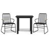 vidaXL 3-tlg. Garten-Essgruppe Schwarz PVC Rattan