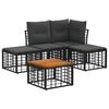 vidaXL Outdoor-Sofagarnitur 5 stk. Schwarz und Dunkelgrau Polyester