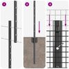 vidaXL Zaun mit Pfosten Grau 1,5 x 25 m Stahl