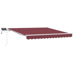 vidaXL Markise Manuell mit LED Weinrot 300x250 cm