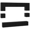 vidaXL TV-Schrankset 8 pcs Schwarz Eichen-Optik Holzwerkstoff