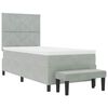 vidaXL Boxspringbett mit Matratze Hellgrau 90 x 190 cm Samt