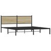 vidaXL Metallbett ohne Matratze Sonoma-Eiche 160x200 cm
