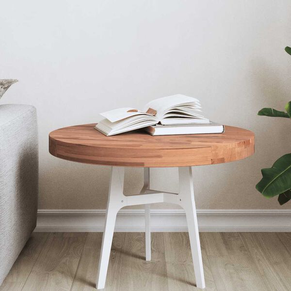 vidaXL Tischplatte &Oslash;50x4 cm Rund Massivholz Buche