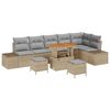 vidaXL Gartensofa-set mit Kissen 9 pcs Beige Poly-Rattan