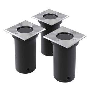 vidaXL Outdoor Bodenleuchten 3 Stk. Quadratisch