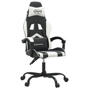 vidaXL Gaming-Stuhl Schwarz und Wei&szlig; Kunstleder