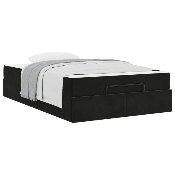 vidaXL Bettgestell mit Matratze mit Matratze 2 pcs Schwarz Samt
