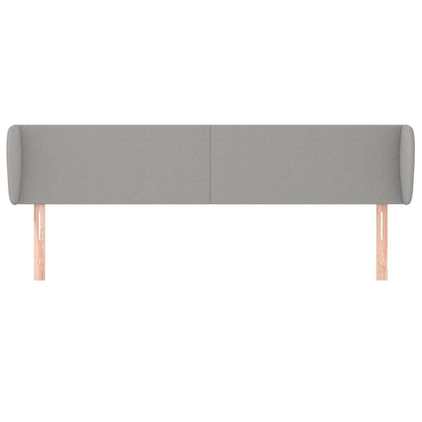 vidaXL Kopfteil mit Ohren Hellgrau 183x23x78/88 cm Stoff
