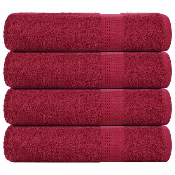 vidaXL Duscht&uuml;cher FROGN 4 Stk. Bordeaux 70x140 cm 360 g/qm