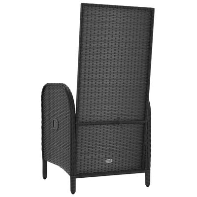 vidaXL Gartenstühle 2 Stk. Poly Rattan Schwarz