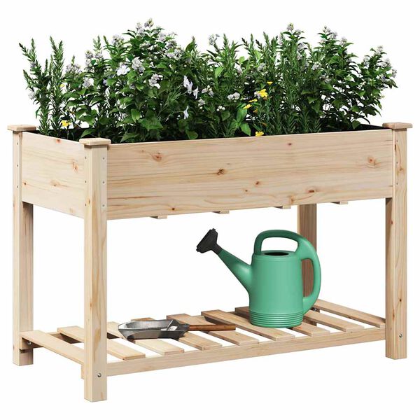 vidaXL Garten-Pflanzgef&auml;&szlig; mit Regal Beige 115 x 59 x 76,5 cm