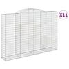 vidaXL Gabionen mit Hochbogen 11 Stk 300x50x200/220cm Verzinktes Eisen