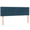 vidaXL Boxspringbett mit Matratze & LED Dunkelblau 140x220 cm Samt