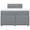 vidaXL Boxspringbett mit Matratze Hellgrau 120x200 cm Stoff