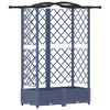 vidaXL Hochbeet mit Rankgitter und Dach Grau 124 x 40 x 123 cm PP