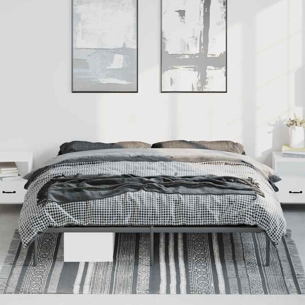vidaXL Bettgestell Metall Schwarz 193x203 cm