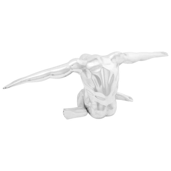 vidaXL Skulptur Silber 63 x 20 x 22 cm Aluminium