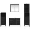 vidaXL Badezimmerm&ouml;bel-Set 4 pcs Schwarz Eichen-Optik Holzwerkstoff
