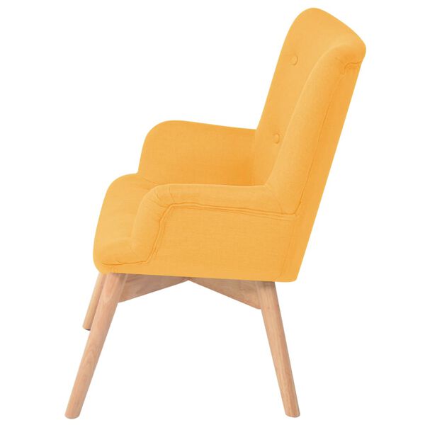 vidaXL Sessel mit Fu&szlig;hocker Gelb Stoff