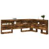 vidaXL Stauraum-Kopfteil mit Regal R&auml;uchereiche 160 cm Holzwerkstoff